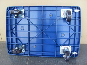 300kg beweegbaar plastic platformkarretje met blauwe plastic raad, Blauw/grijs